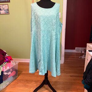 Lane Bryant Sleeveless Mint Lace Mini Dress Size 26